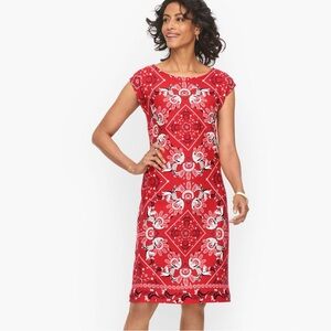 TALBOTS COTTON Shift Dress - Intricate Bandana MISSES SIZE MEDIUM NWT